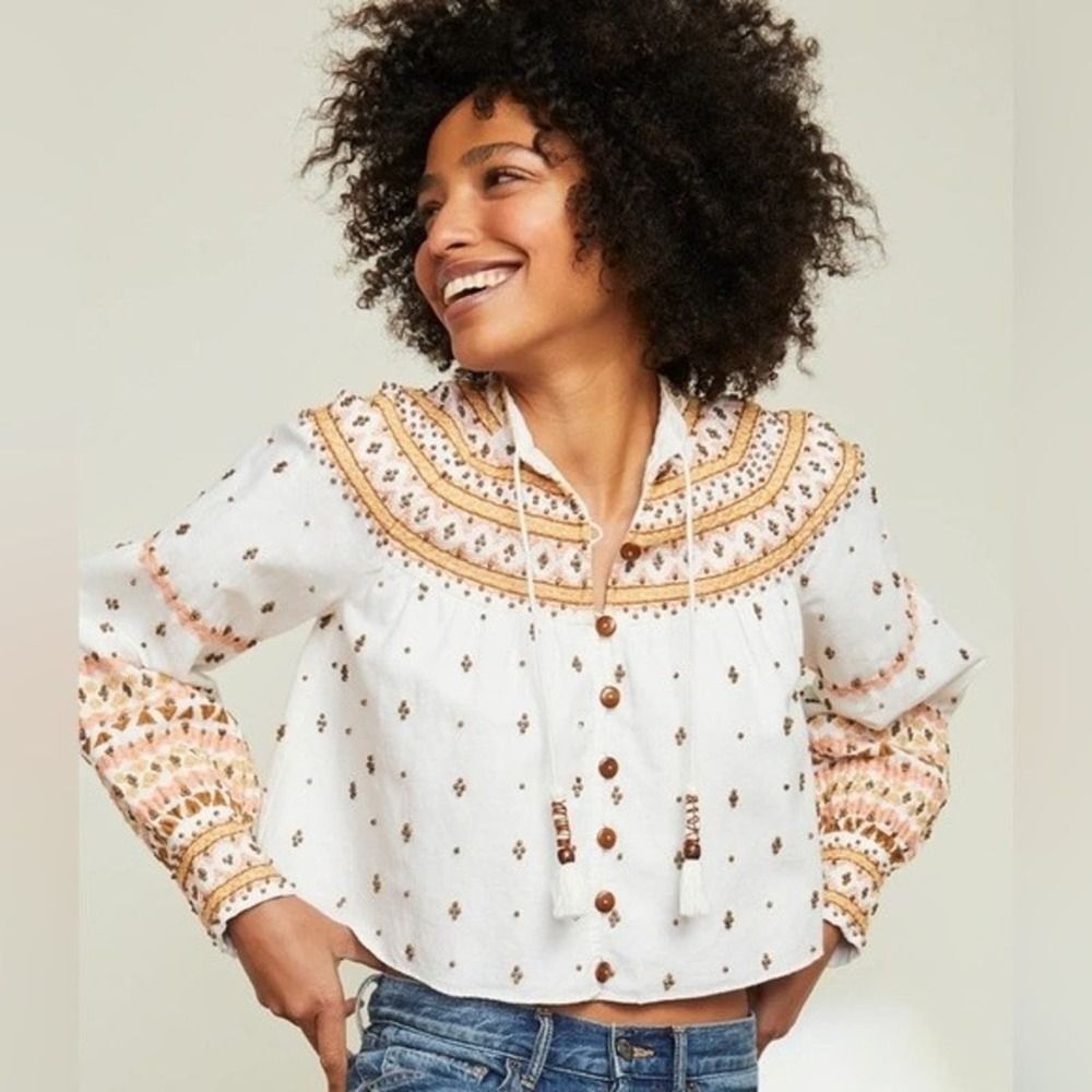 Veronica Beard Fernanda Embellished Crop Jacket, White, Size Medium NWT